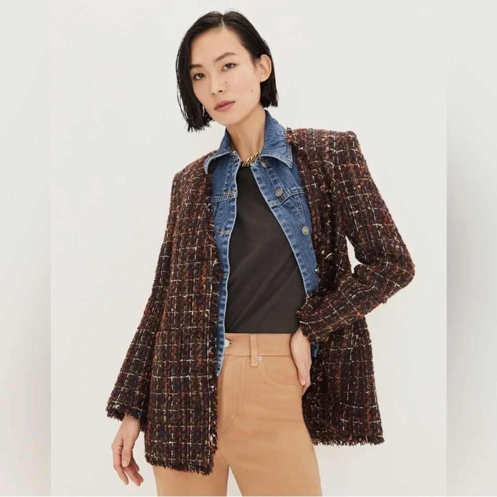 Veronica Beard Doris Dickey Metallic Bouclé-Tweed Jacket Blazer - Picture 2 of 10